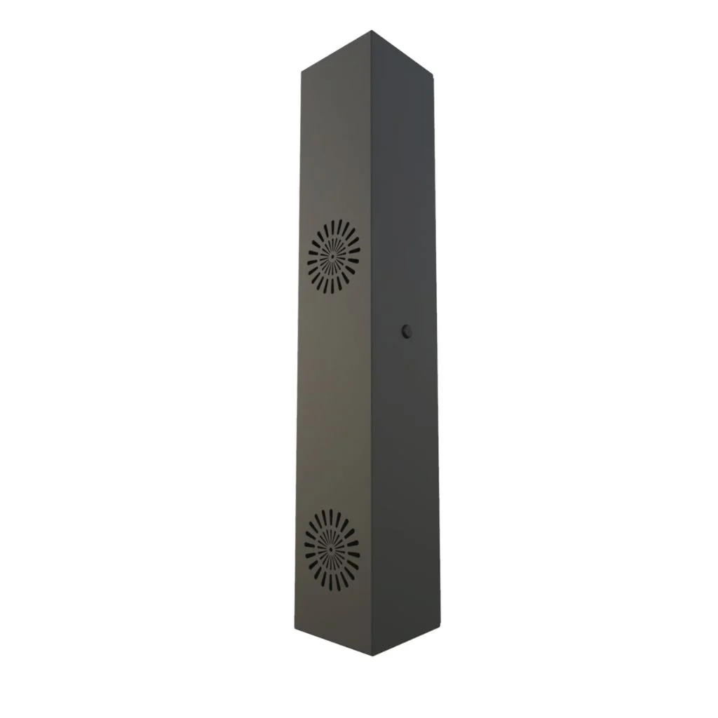 Dark Post with dual circular grilles